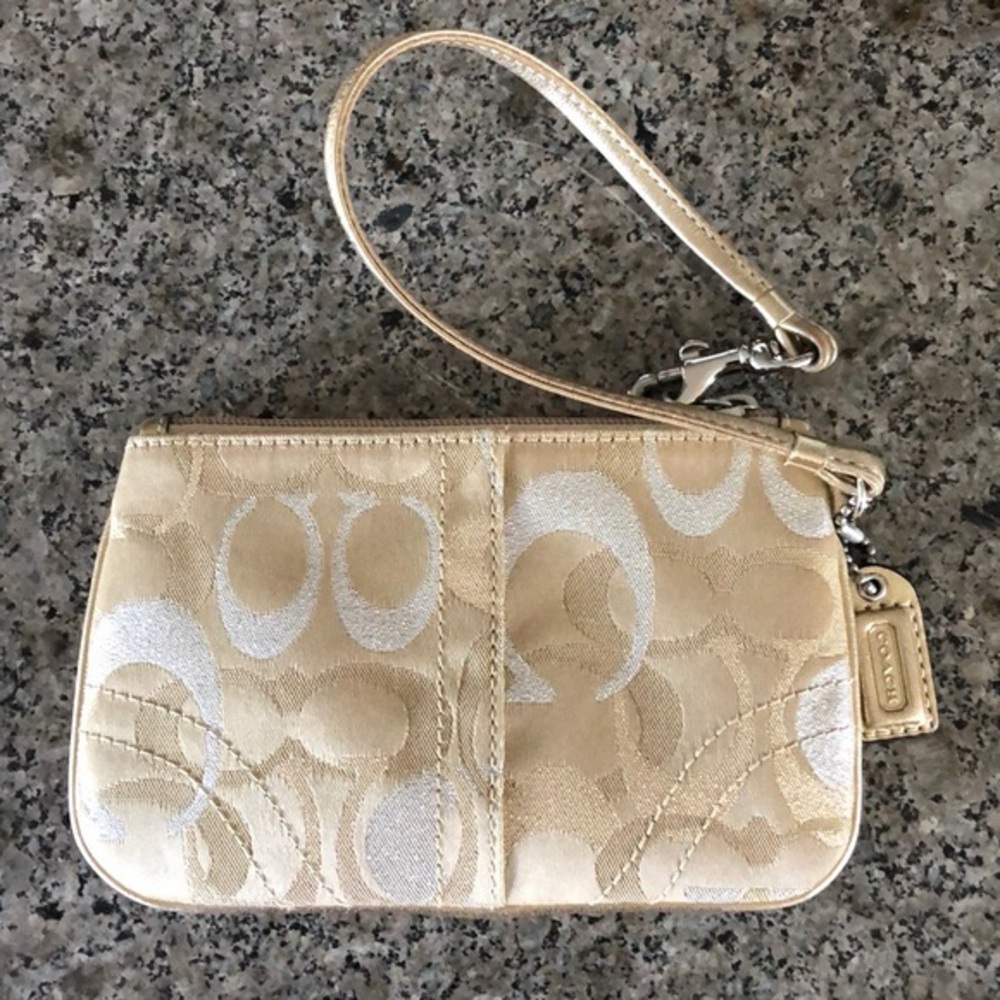 COACH Shimmer Signature Wristlet